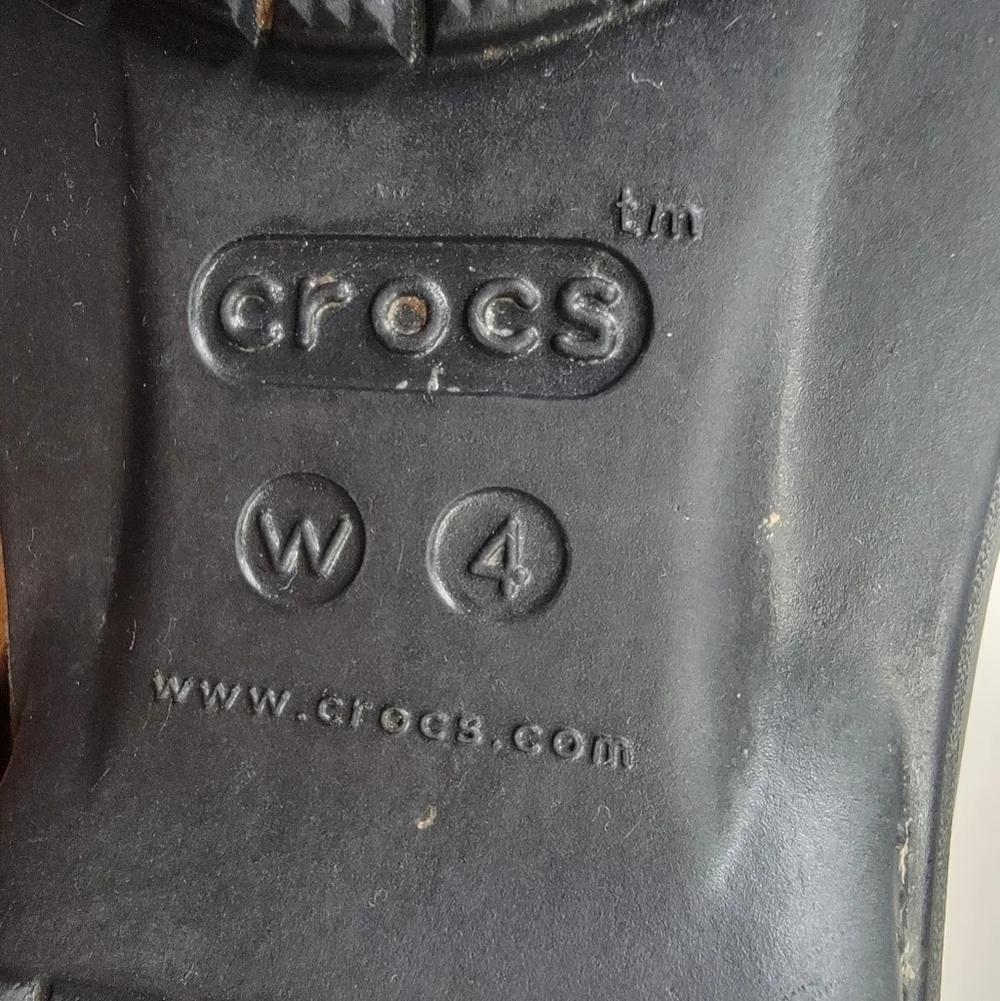 CROCS Black Rain Boots Pull on Chelsea Boot Waterproof Size Women's 4